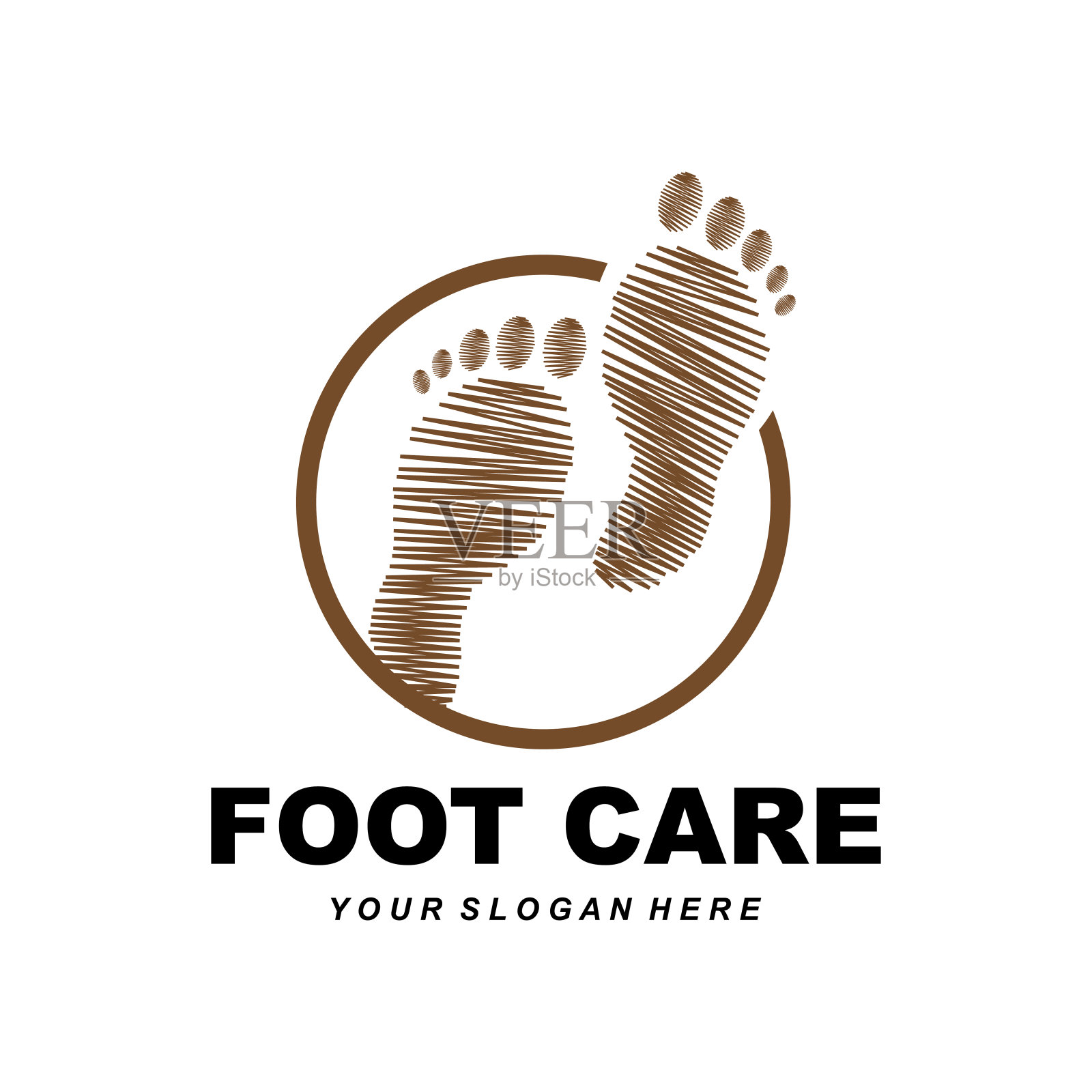 足部护理标志设计健康插图妇女足疗沙龙矢量插画图片素材