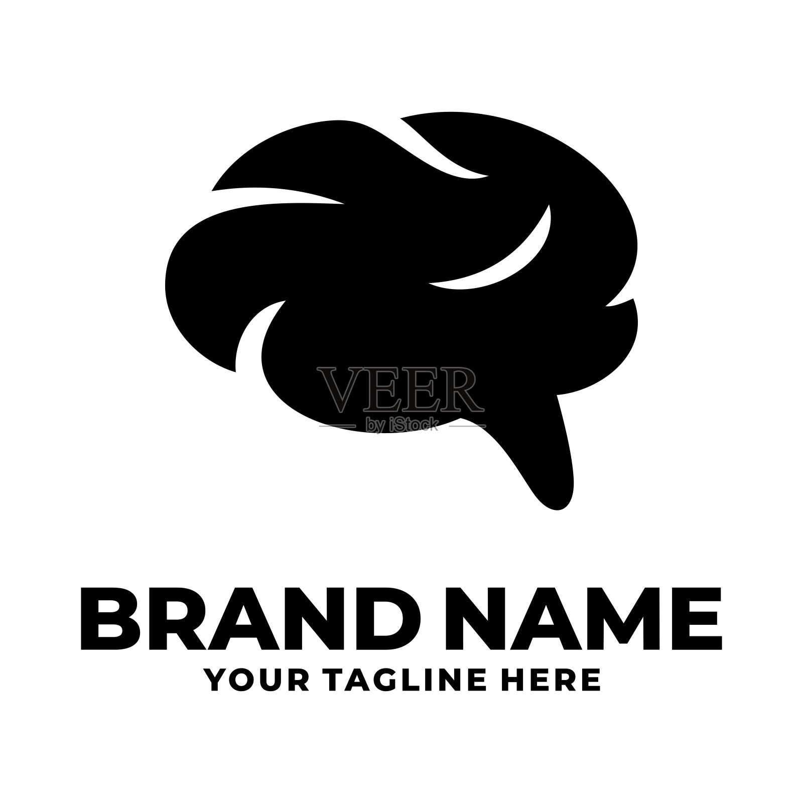 大脑标志设计矢量插图插画图片素材