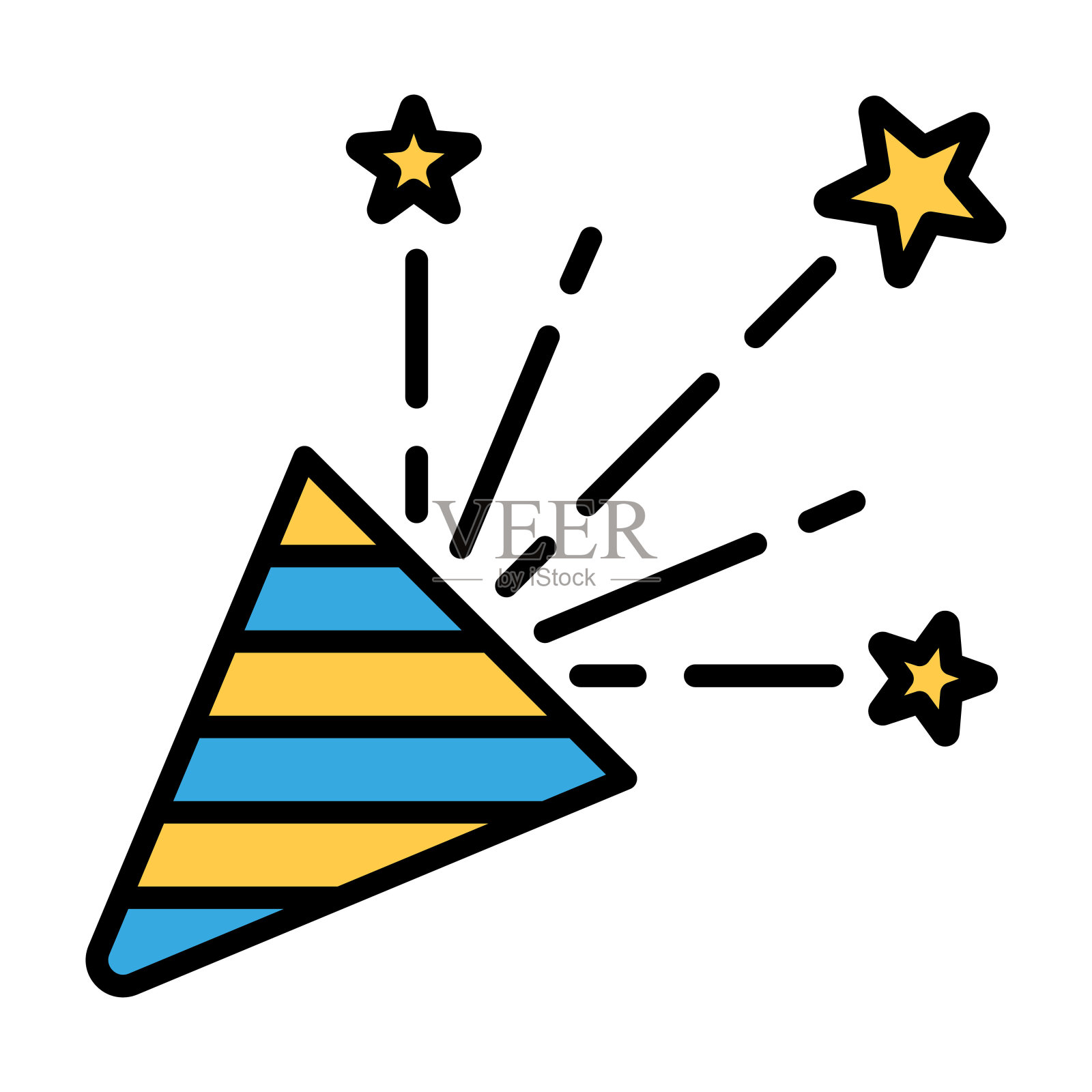 有五彩纸屑的派对礼盒插画图片素材