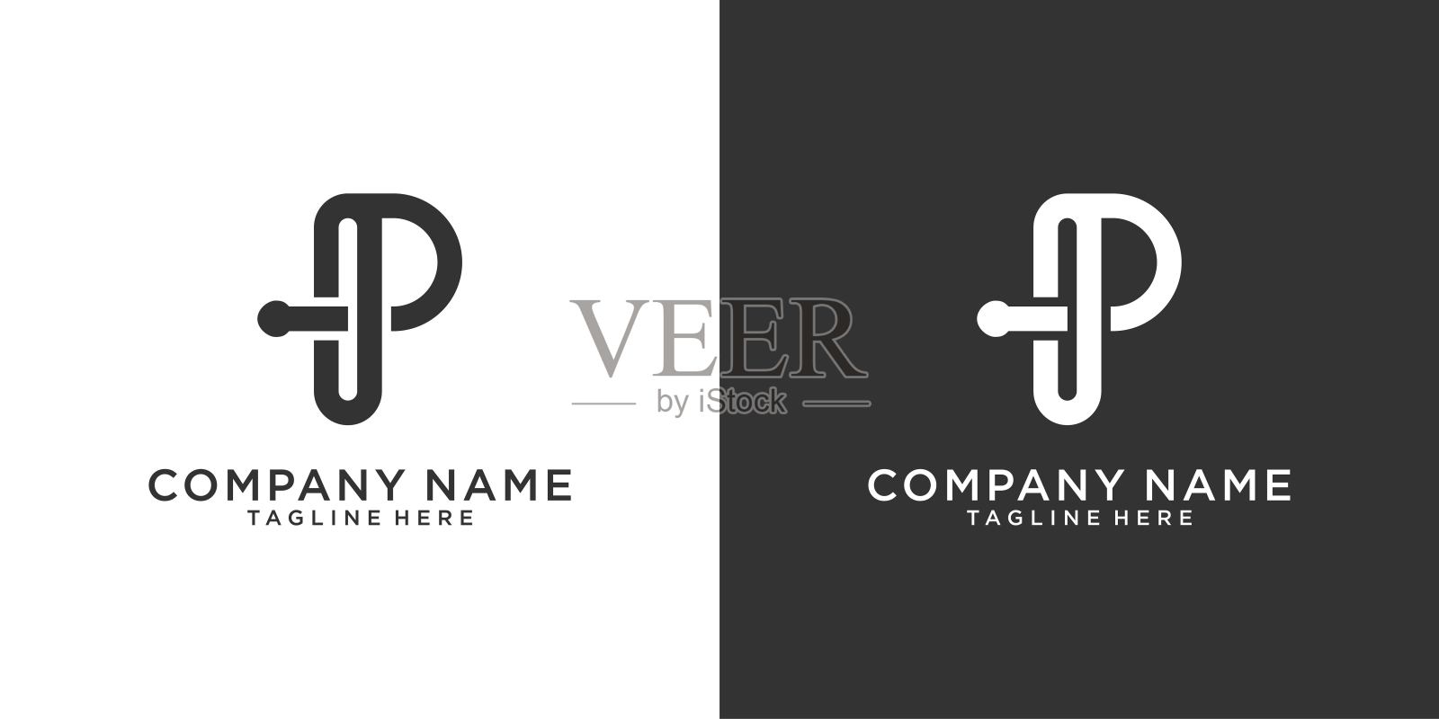 P或PP首字母标志设计矢量设计元素图片