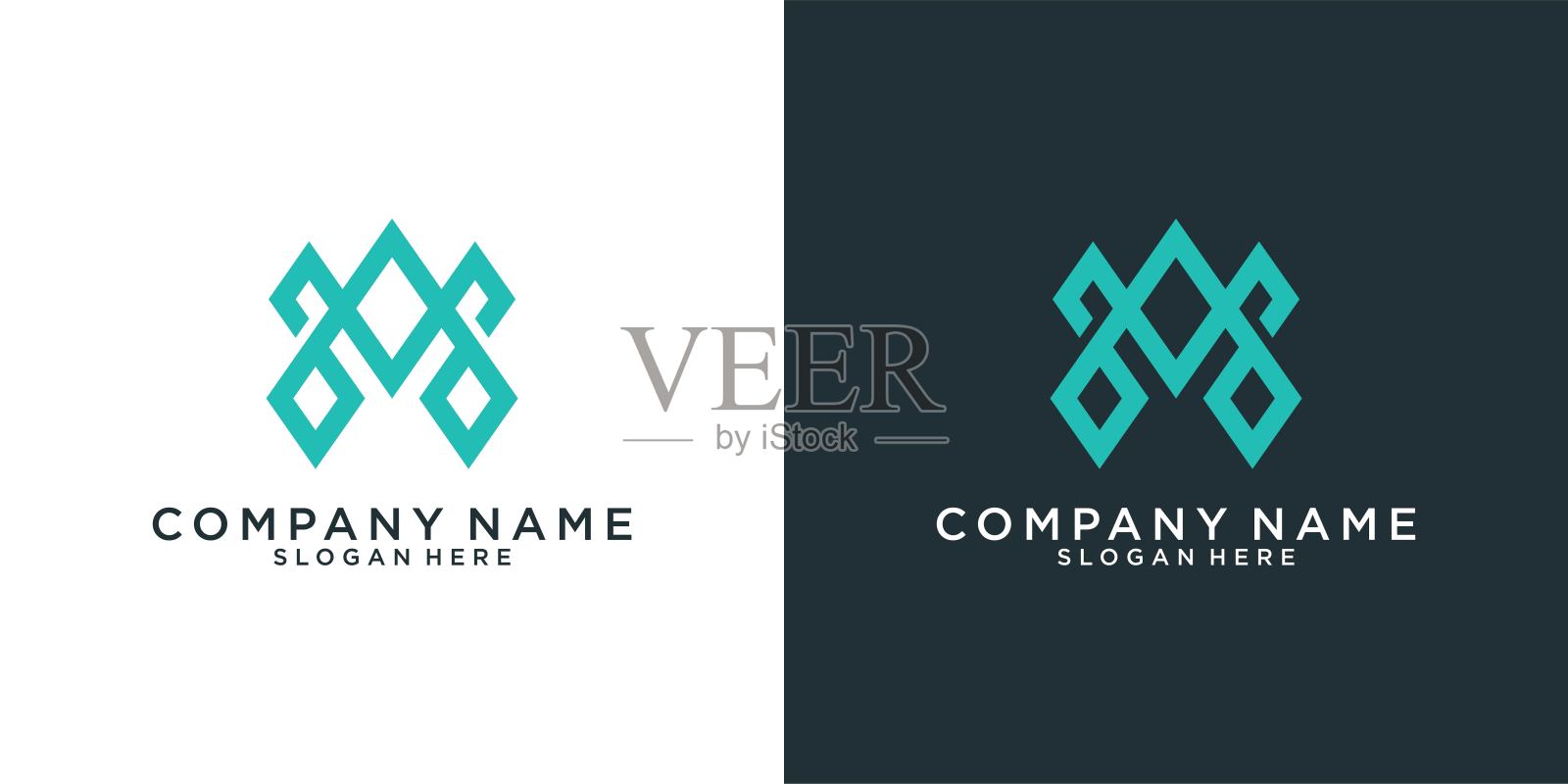 M或MM字母标志设计矢量设计元素图片