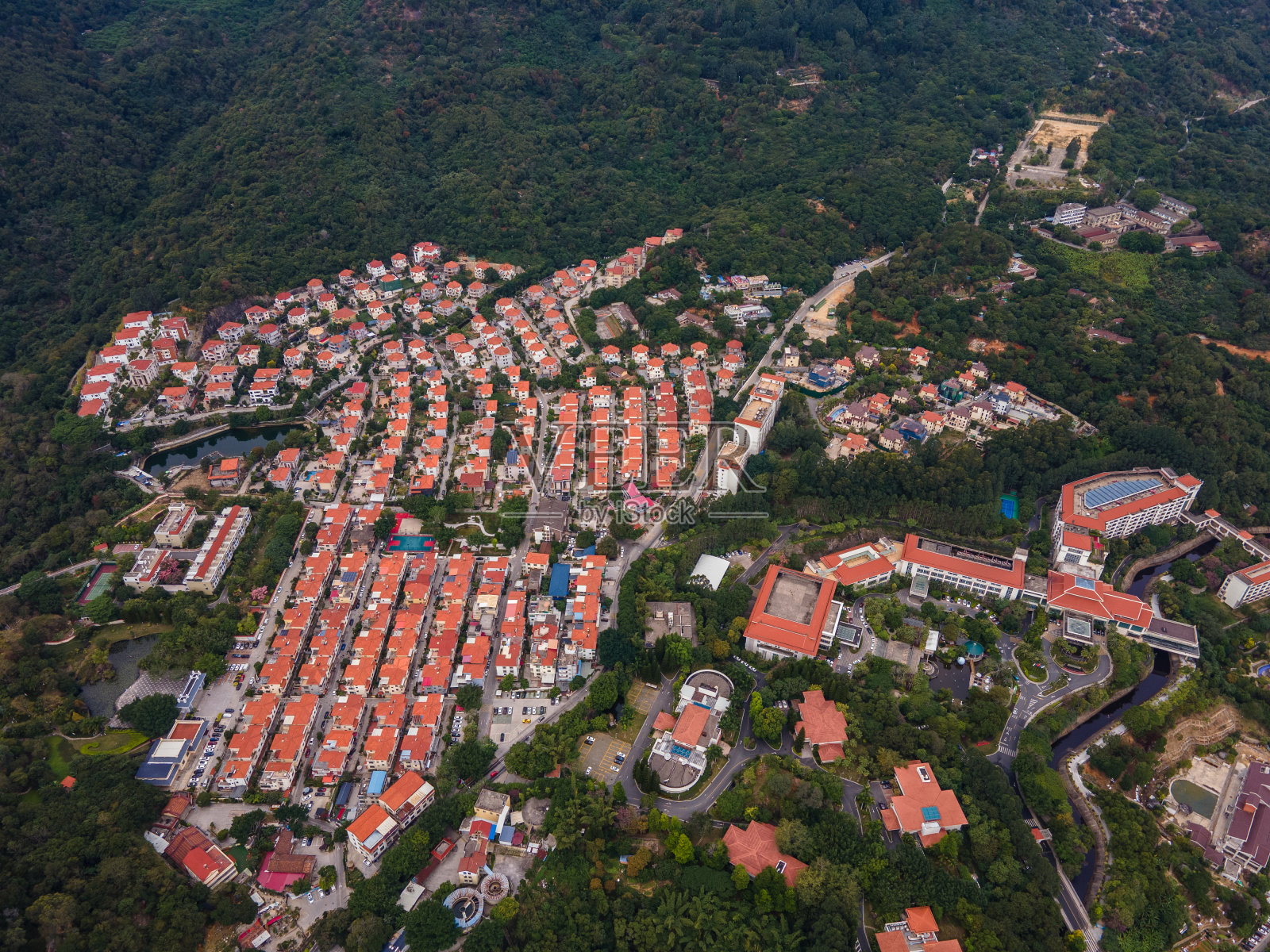 别墅区航拍照片摄影图片