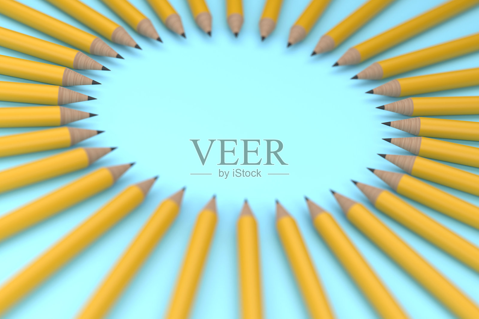 蓝色背景上的黄色铅笔照片摄影图片