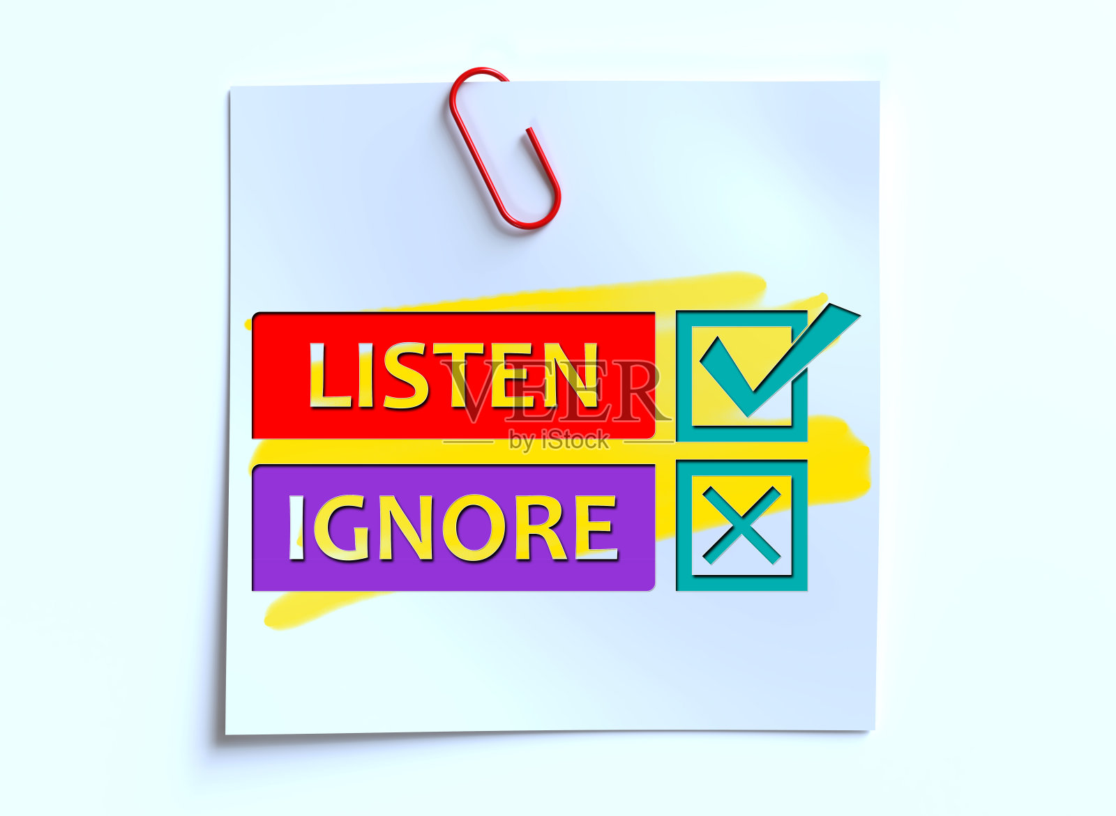 “监听或忽略”复选框照片摄影图片