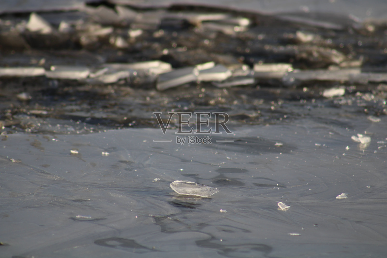 冰冻的水坑照片摄影图片