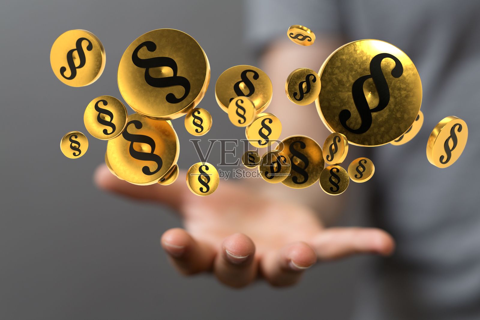 三维渲染的部分标志图标流动的手照片摄影图片