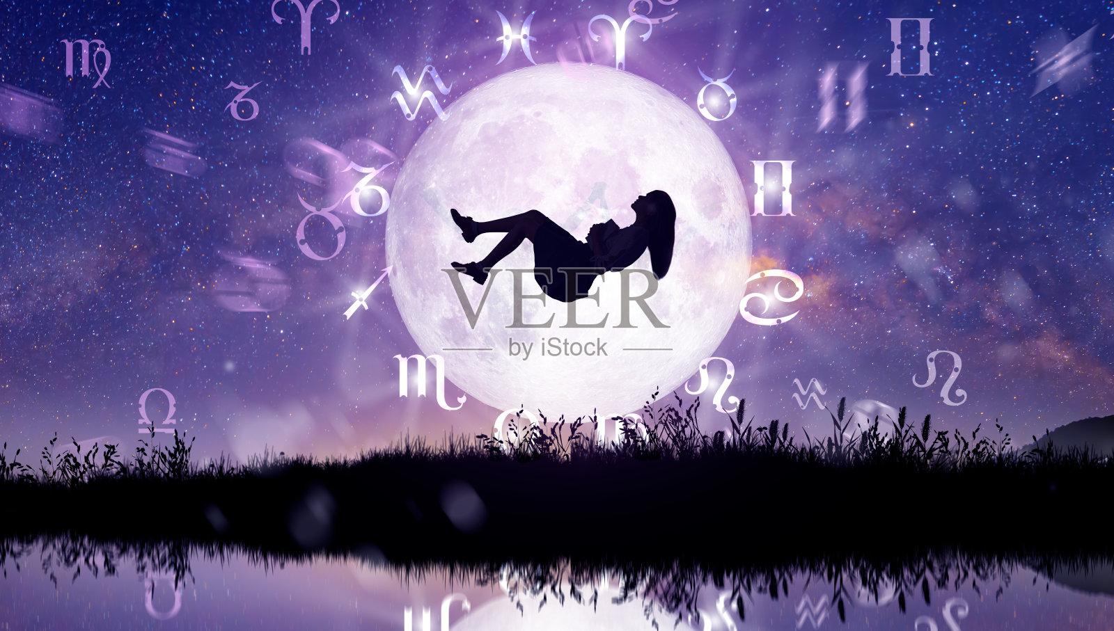 星座。占星学的概念。照片摄影图片