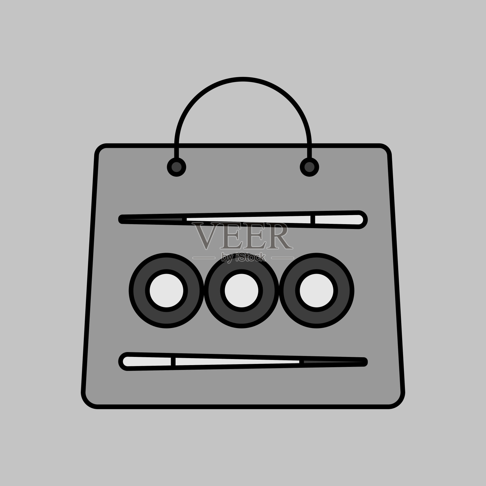 寿司交付矢量图标。寿司外卖袋插画图片素材