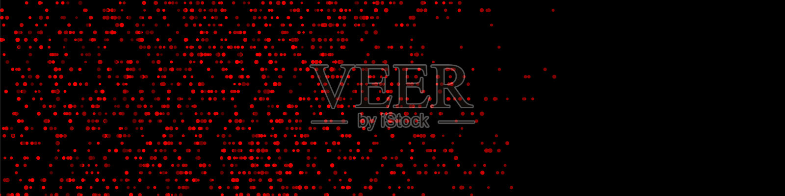 黑色背景上闪闪发光的红点，抽象的科技横幅设计插画图片素材