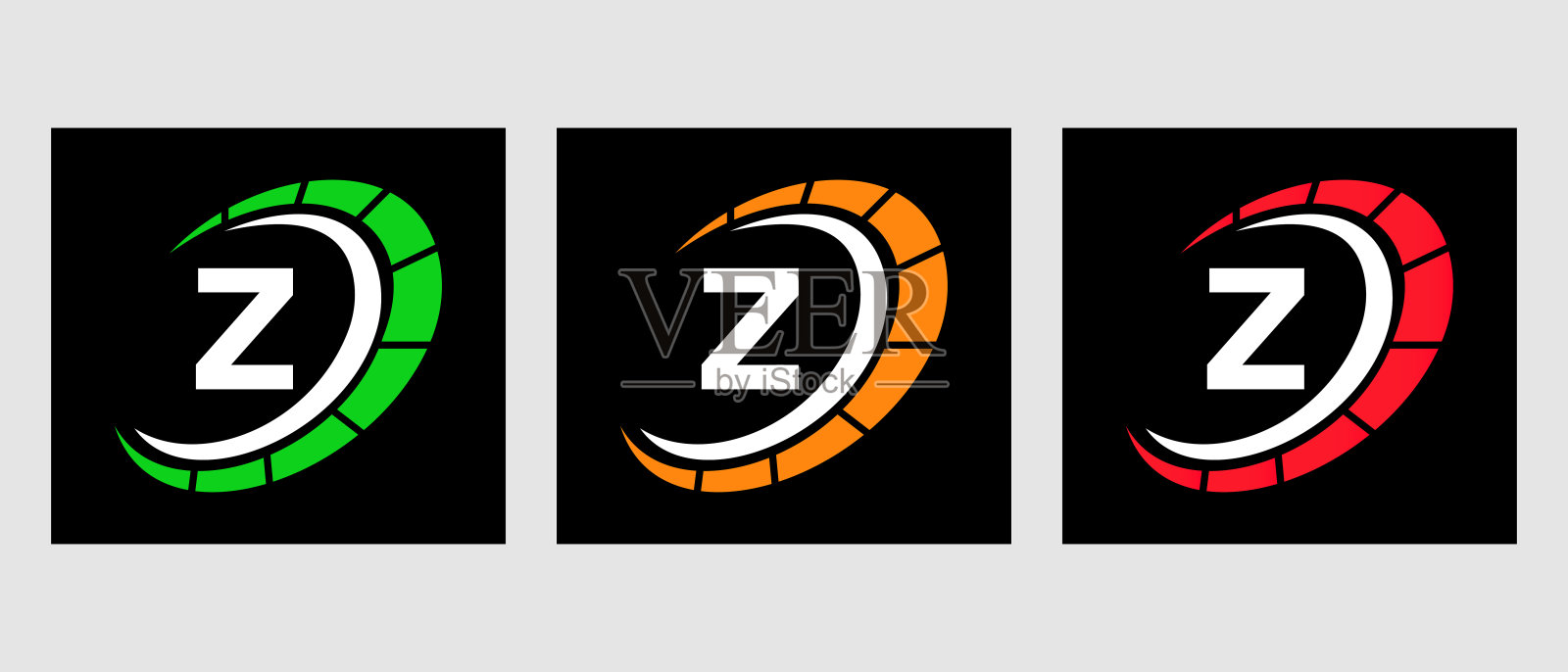 字母Z汽车汽车标志为汽车服务，汽车修理与速度计符号插画图片素材