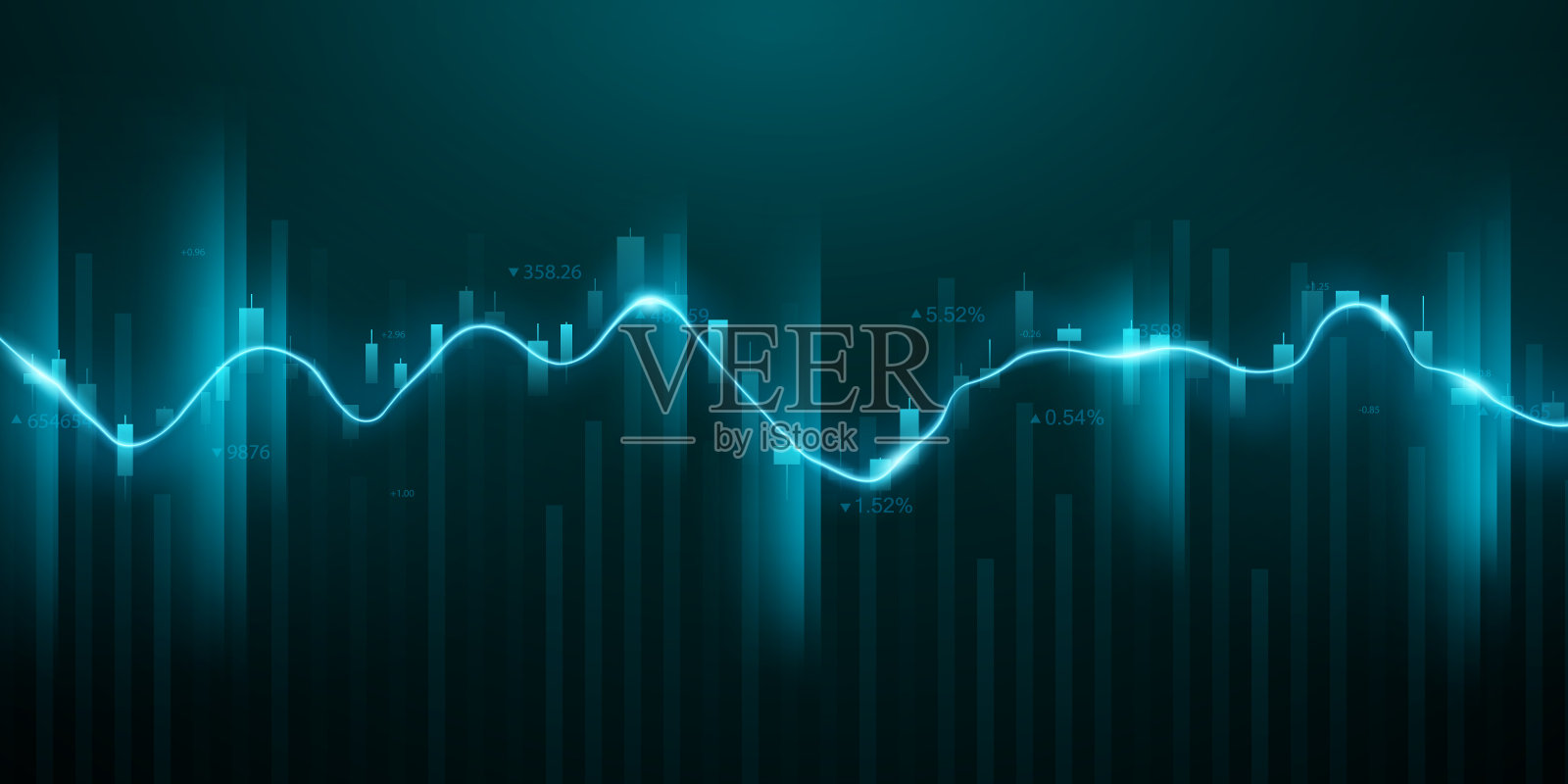 商业矢量插图设计股票市场图表或外汇交易图表的商业和金融理念。插画图片素材