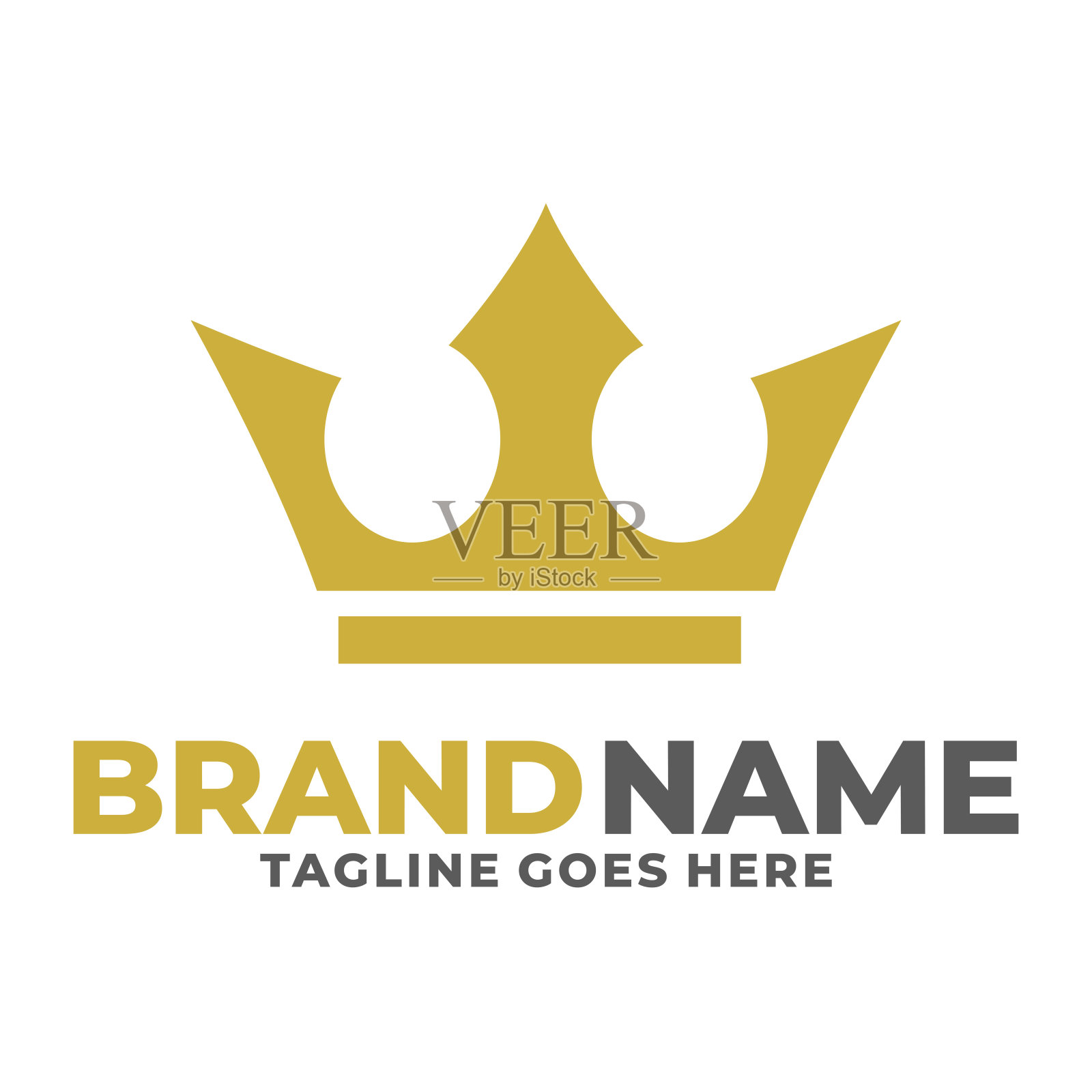 皇冠简约扁平的标志设计插画图片素材