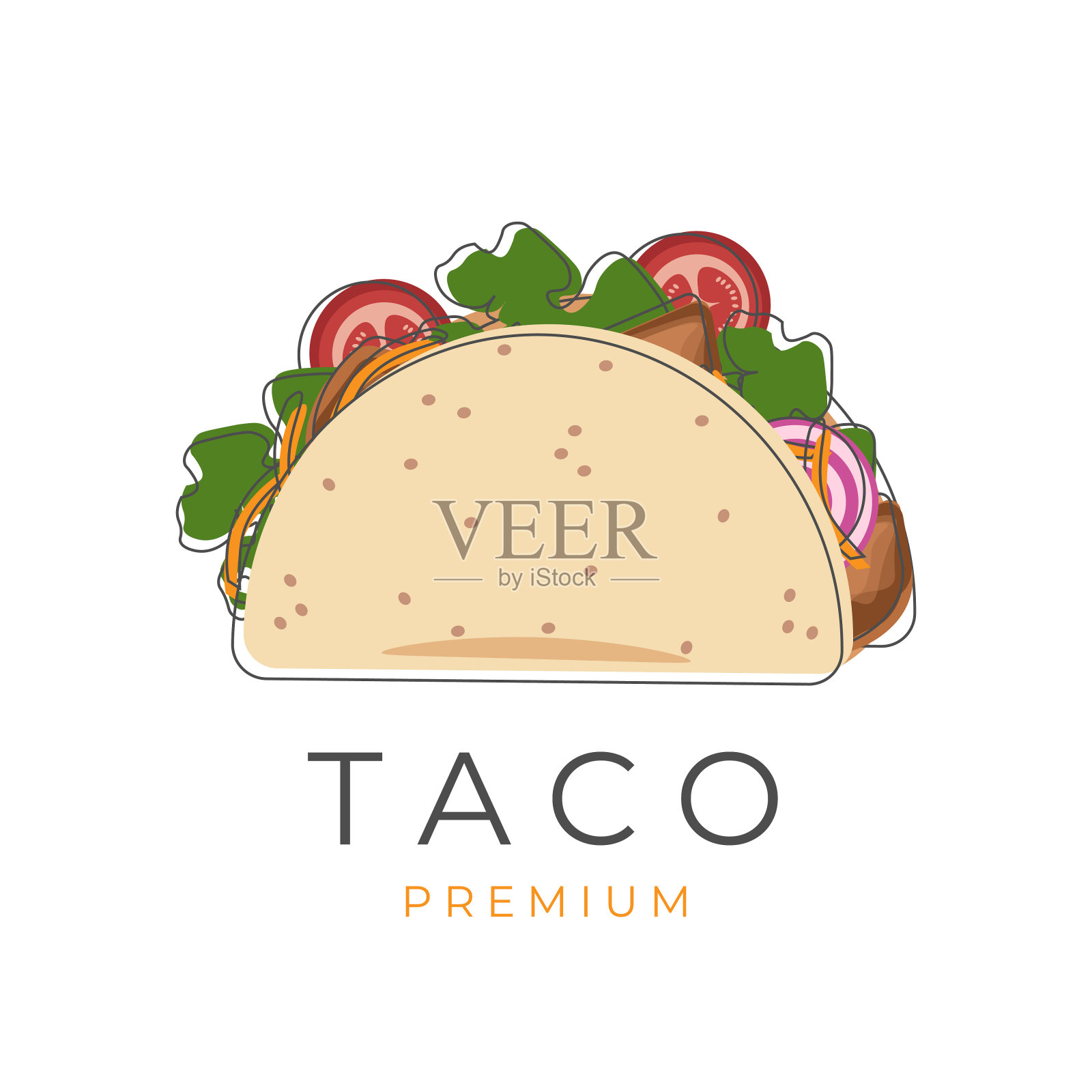 美味的街头食物玉米卷卡通插图插画图片素材