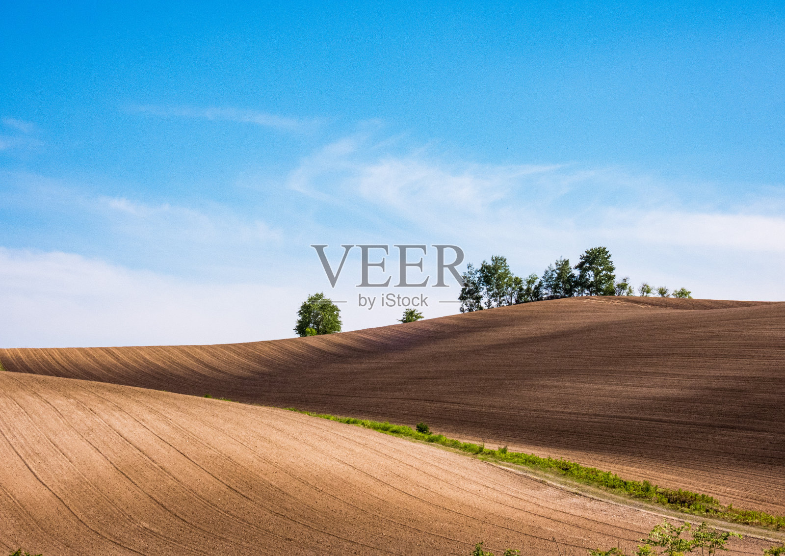 春天的山丘和错综复杂的田野照片摄影图片