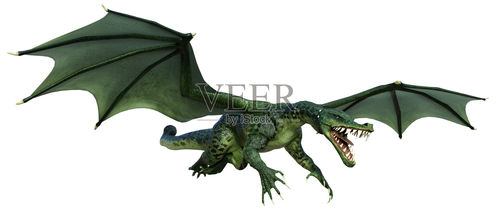 3D渲染童话故事龙白面照片摄影图片