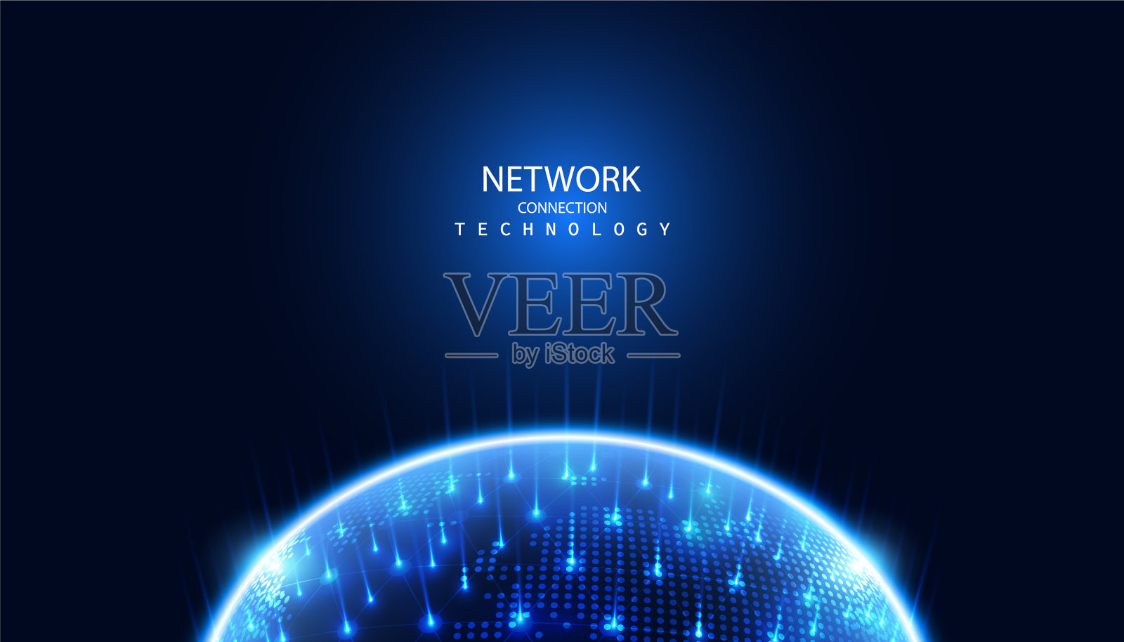 摘要全局点网圈数字插画图片素材