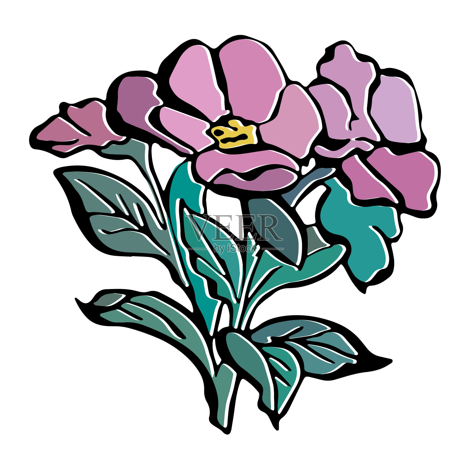 岩蔷薇插画图片素材