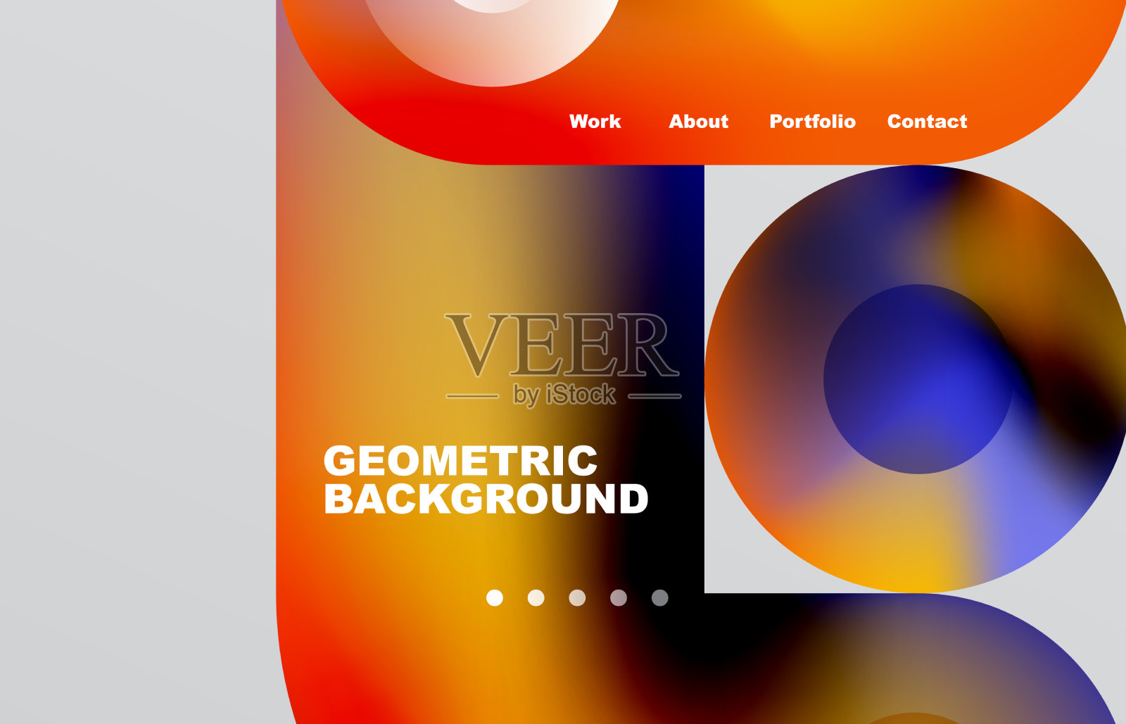 圆形和圆形的着陆页抽象插画图片素材