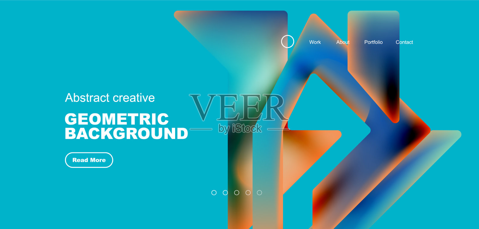 三角形与流动的颜色几何抽象插画图片素材