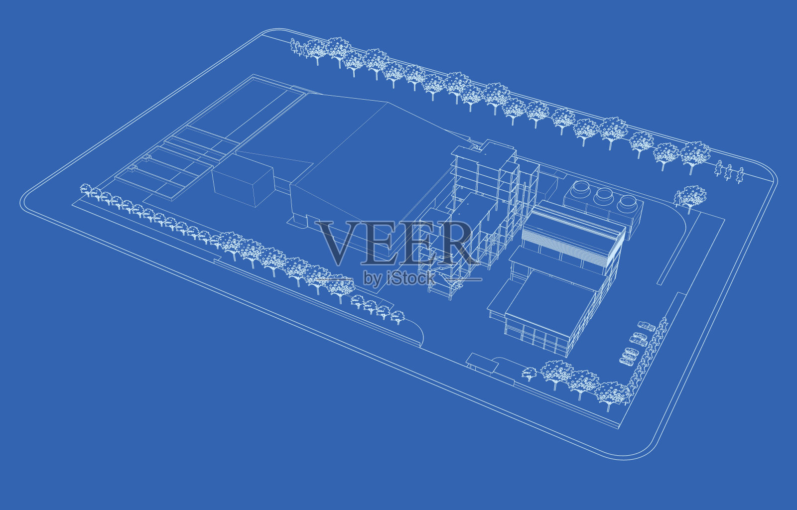 工业建筑的三维插图照片摄影图片