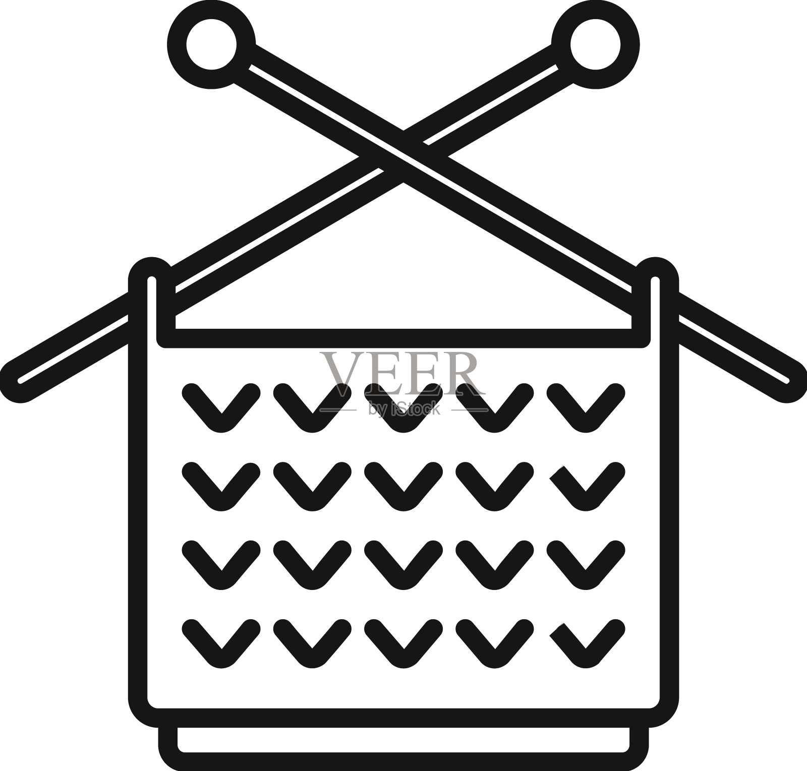 围巾针织图标轮廓羊毛针织图标素材