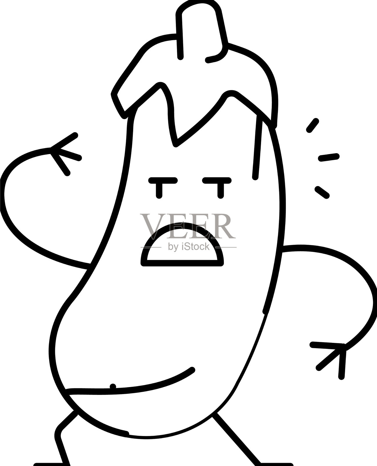 茄子菜字符线图标设计元素图片