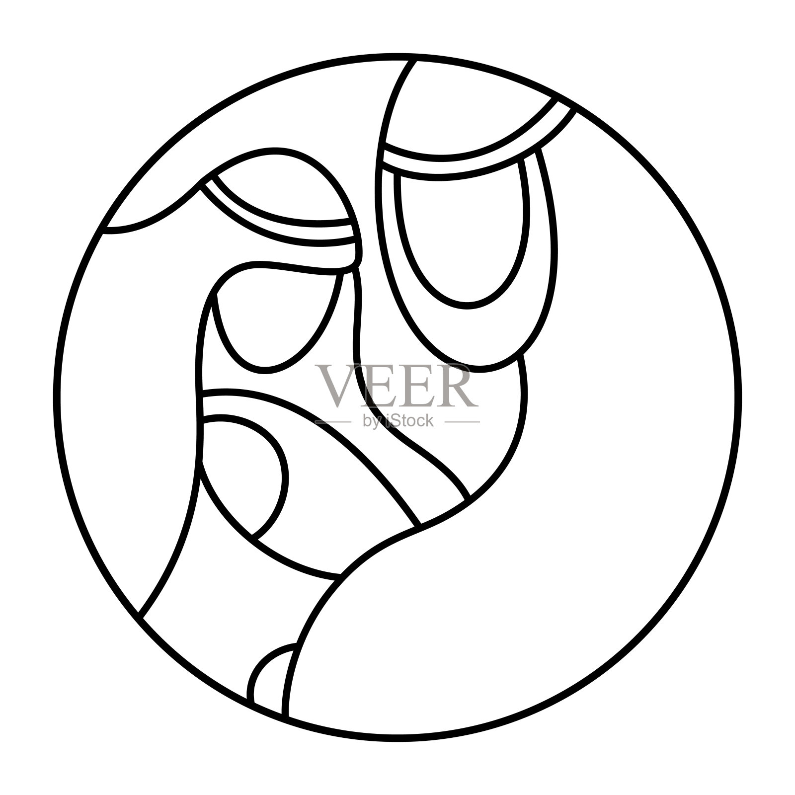 矢量圣诞节基督教宗教耶稣诞生场景婴儿耶稣与玛丽和约瑟夫在圈。标志图标插图草图。手绘黑线涂鸦插画图片素材