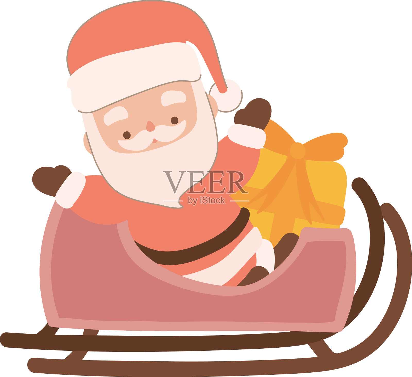 坐雪橇的圣诞老人设计元素图片