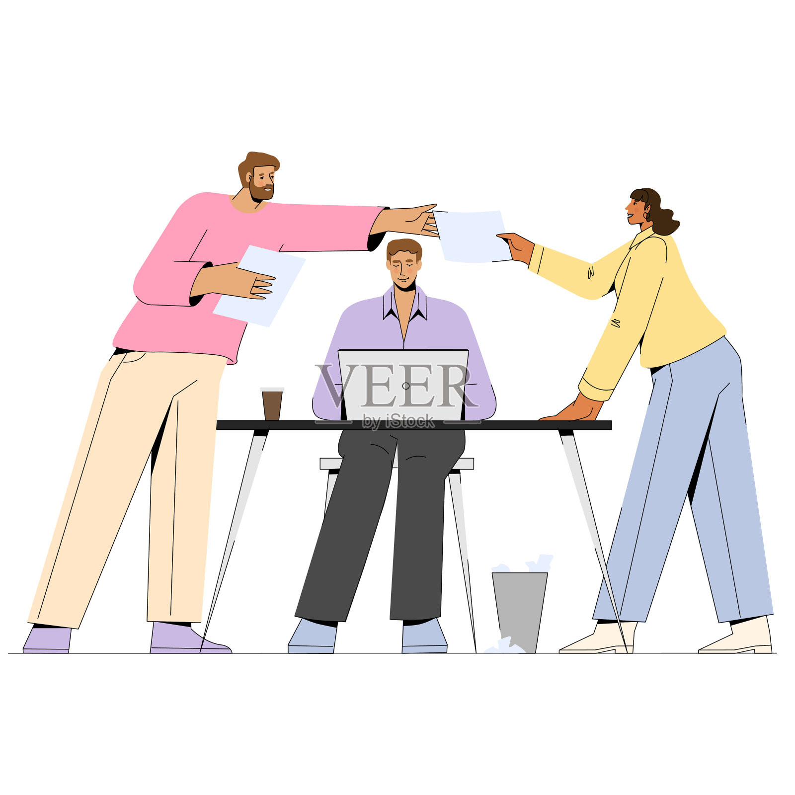 办公室的工作环境。插画图片素材