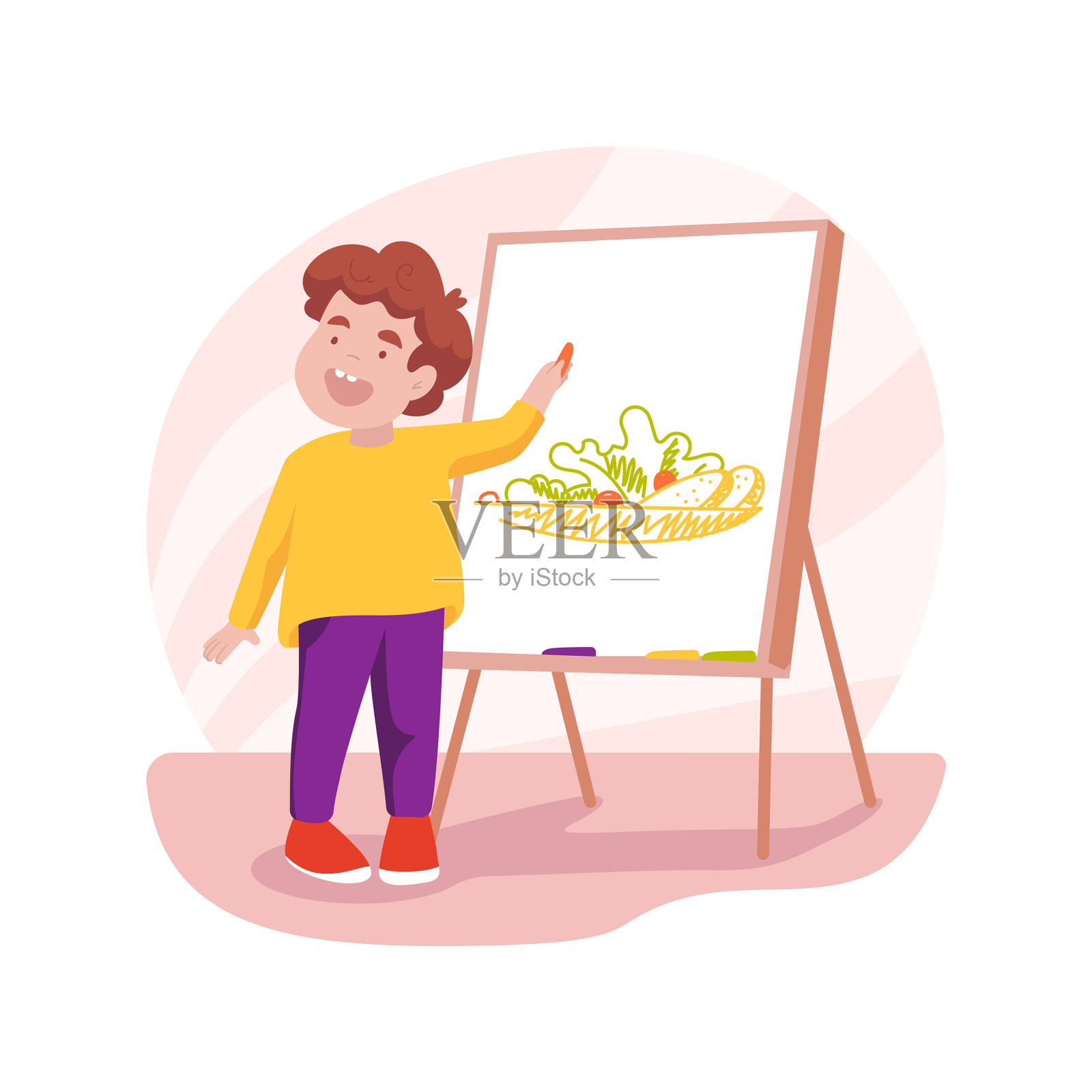 绘制健康板块孤立卡通设计元素图片