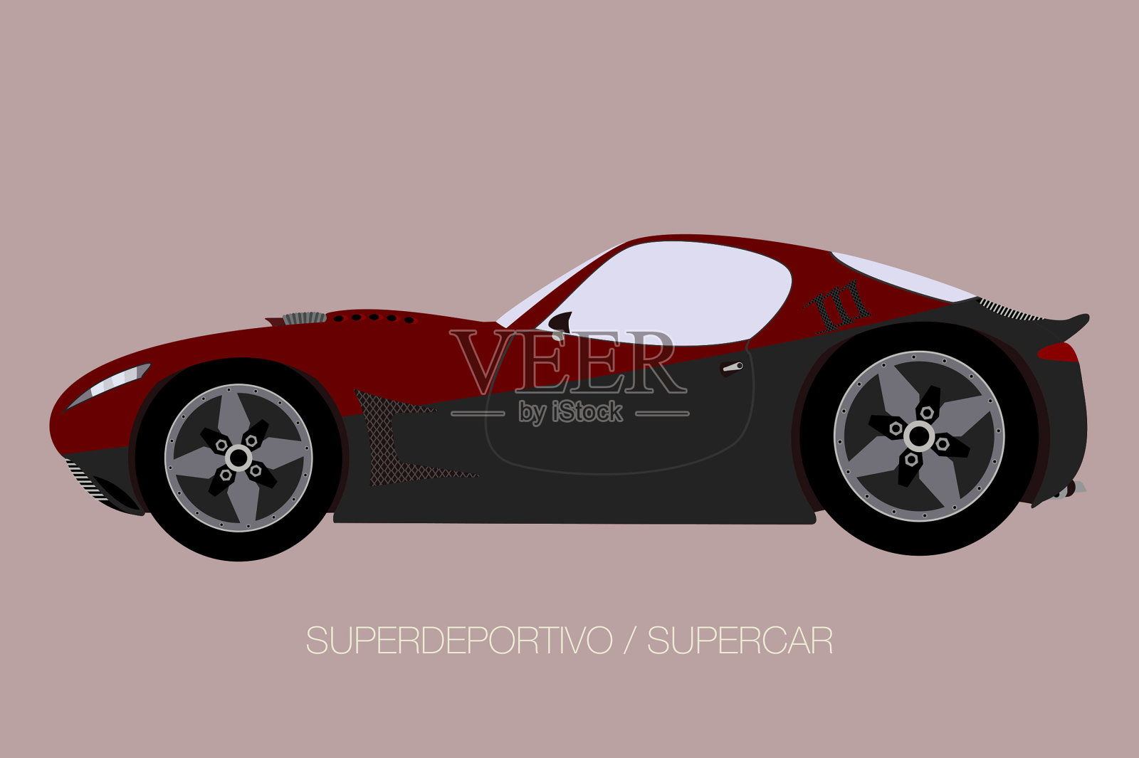 超级跑车侧面图(侧视图)超级跑车。设计豪华汽车超跑矢量插画图片素材