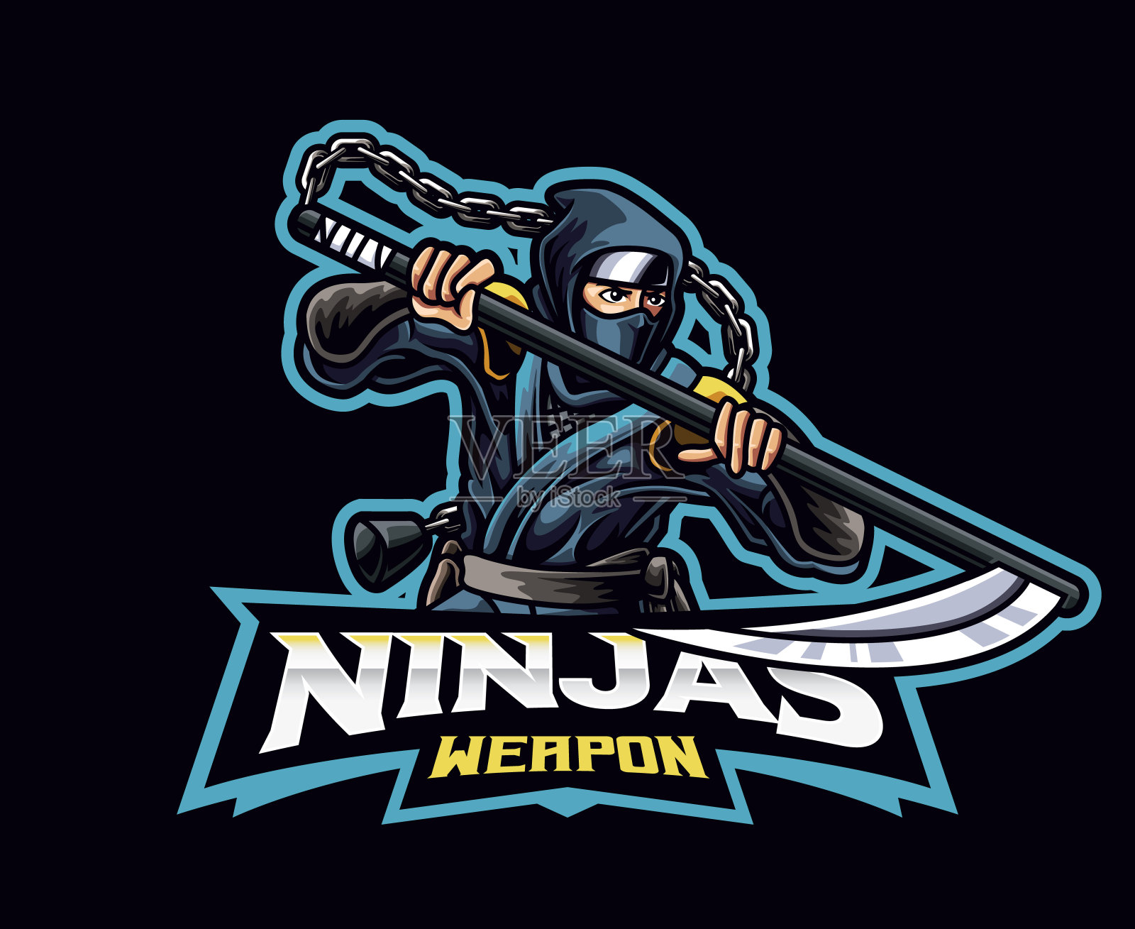 忍者武器吉祥物设计插画图片素材