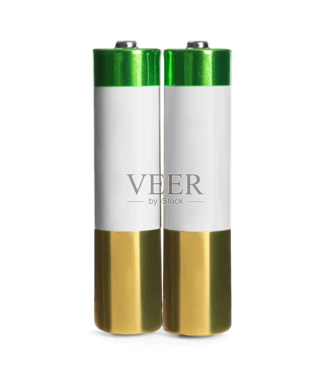 白色背景上的新AAA电池。干电池照片摄影图片