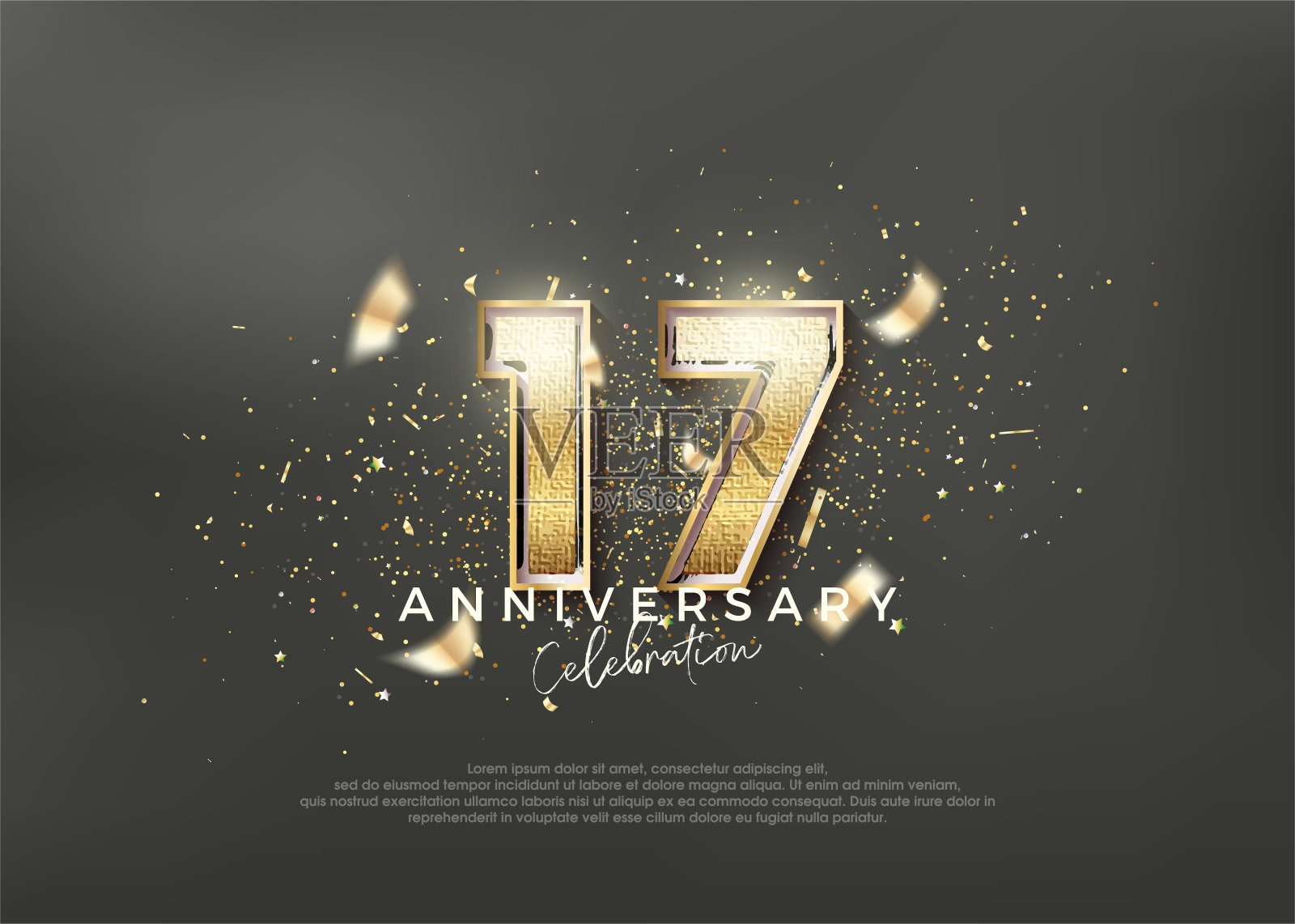 奢华优雅第17位。为庆祝而设计的高级设计。插画图片素材