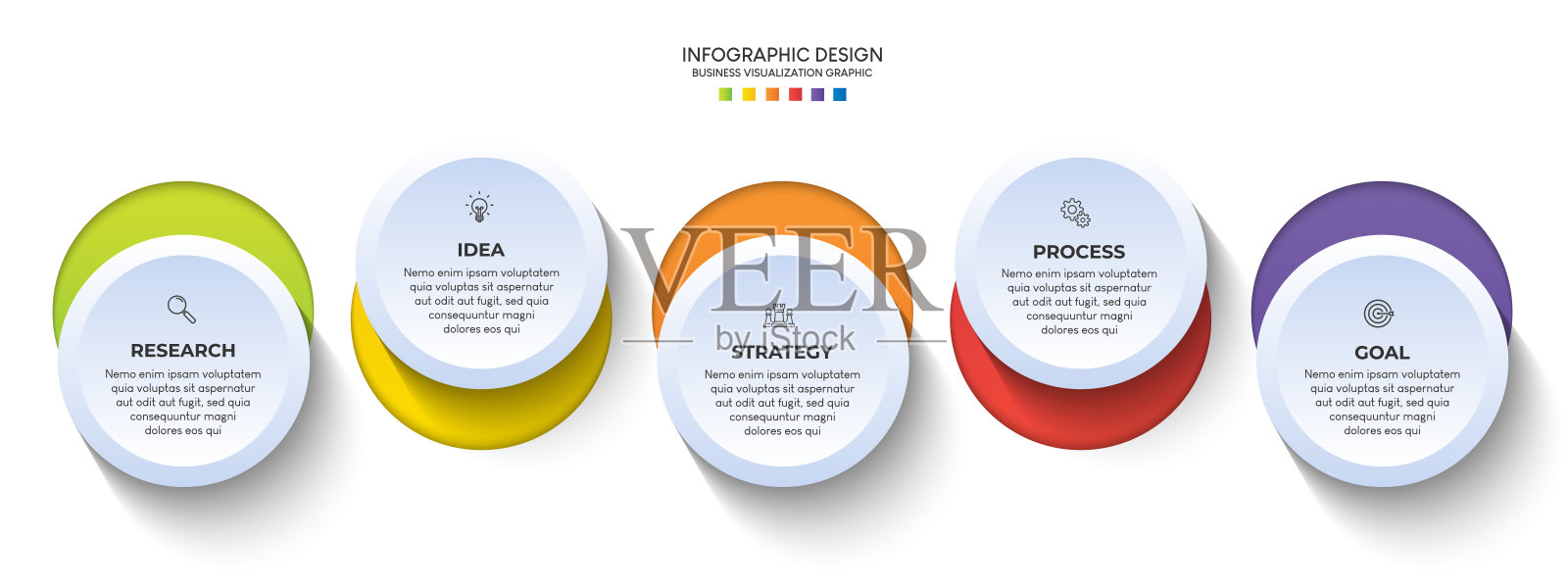 数据业务可视化元素后台模板的业务时间轴信息图步骤插画图片素材