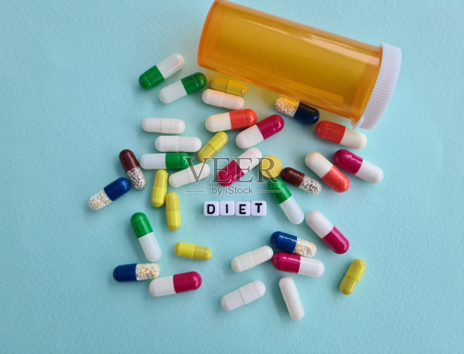 减肥药对健康有害照片摄影图片