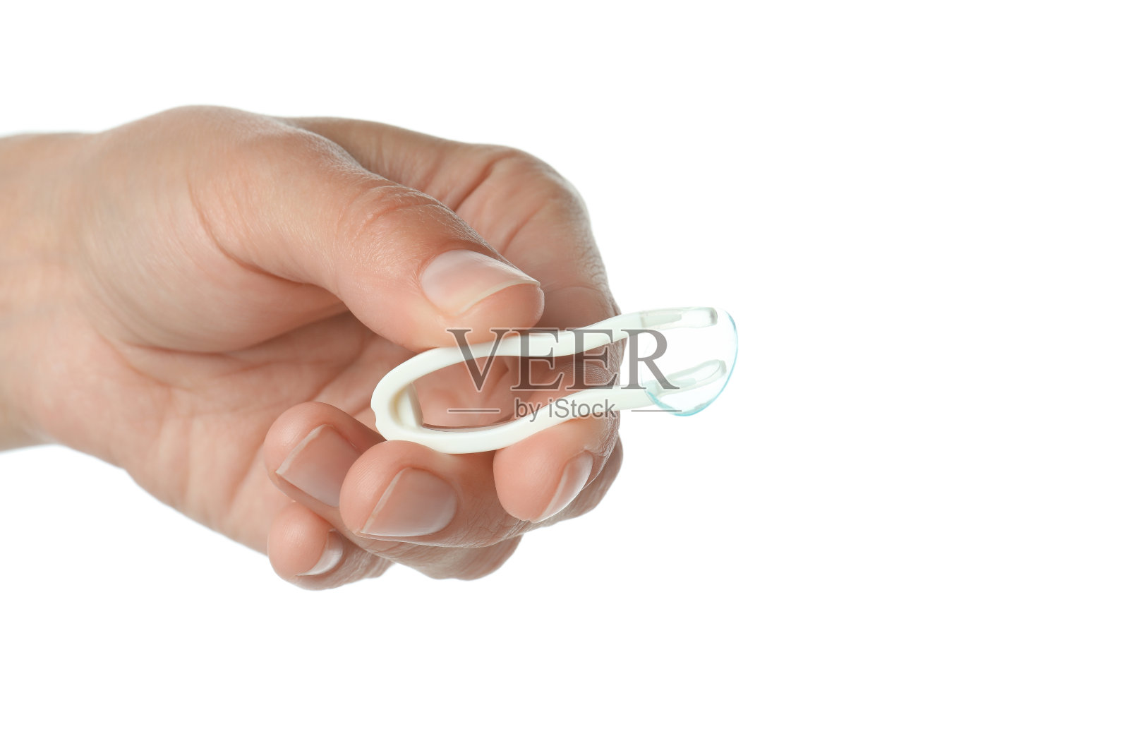 白色背景隔离隐形眼镜的概念照片摄影图片