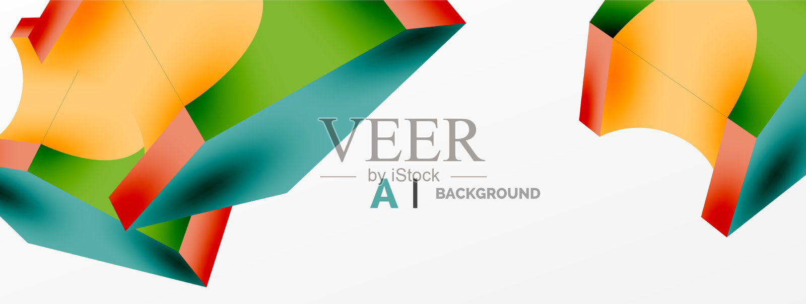 抽象背景-三维抽象形状墙纸插画图片素材