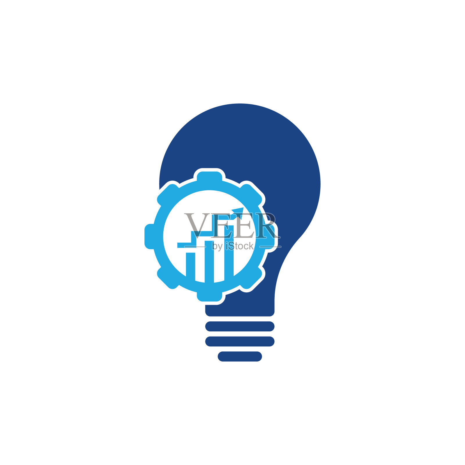 灯泡齿轮金融标志。灯泡从齿轮标志模板。插画图片素材