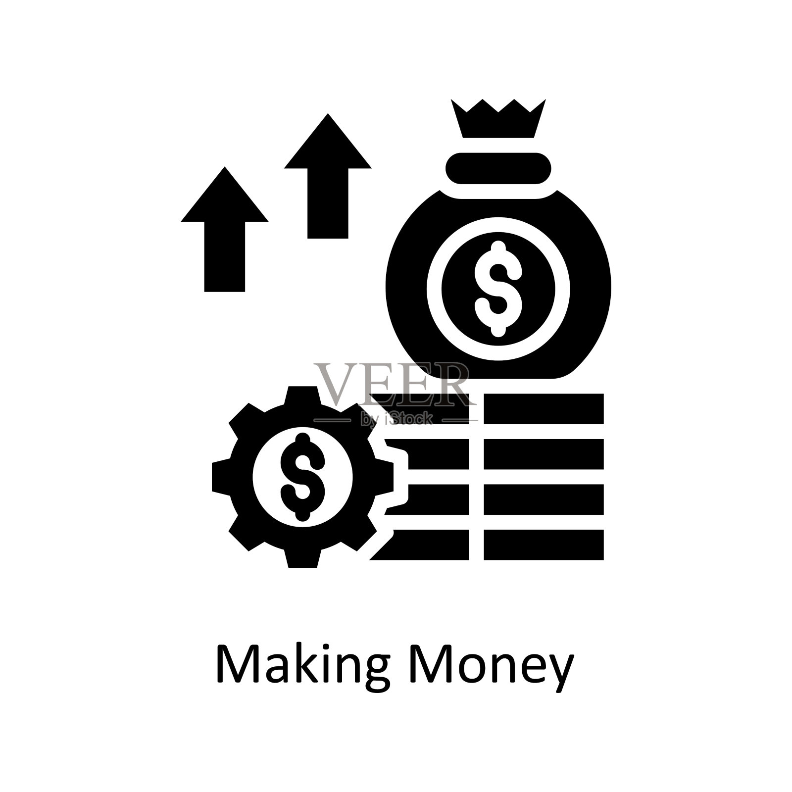 矢量固体图标设计插图。商业和金融符号在白色背景EPS 10文件插画图片素材