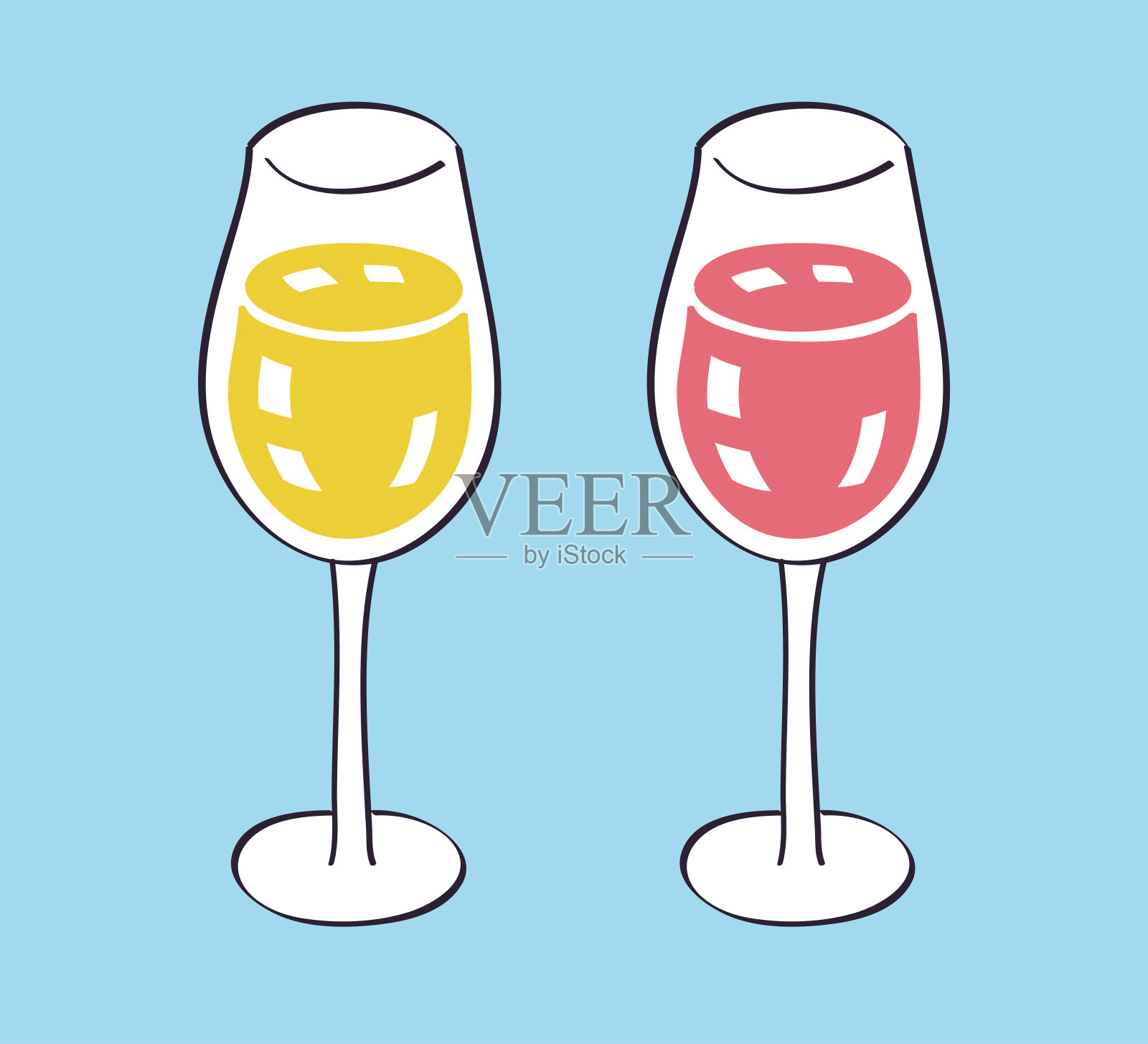 白色和红色的酒杯设计元素图片