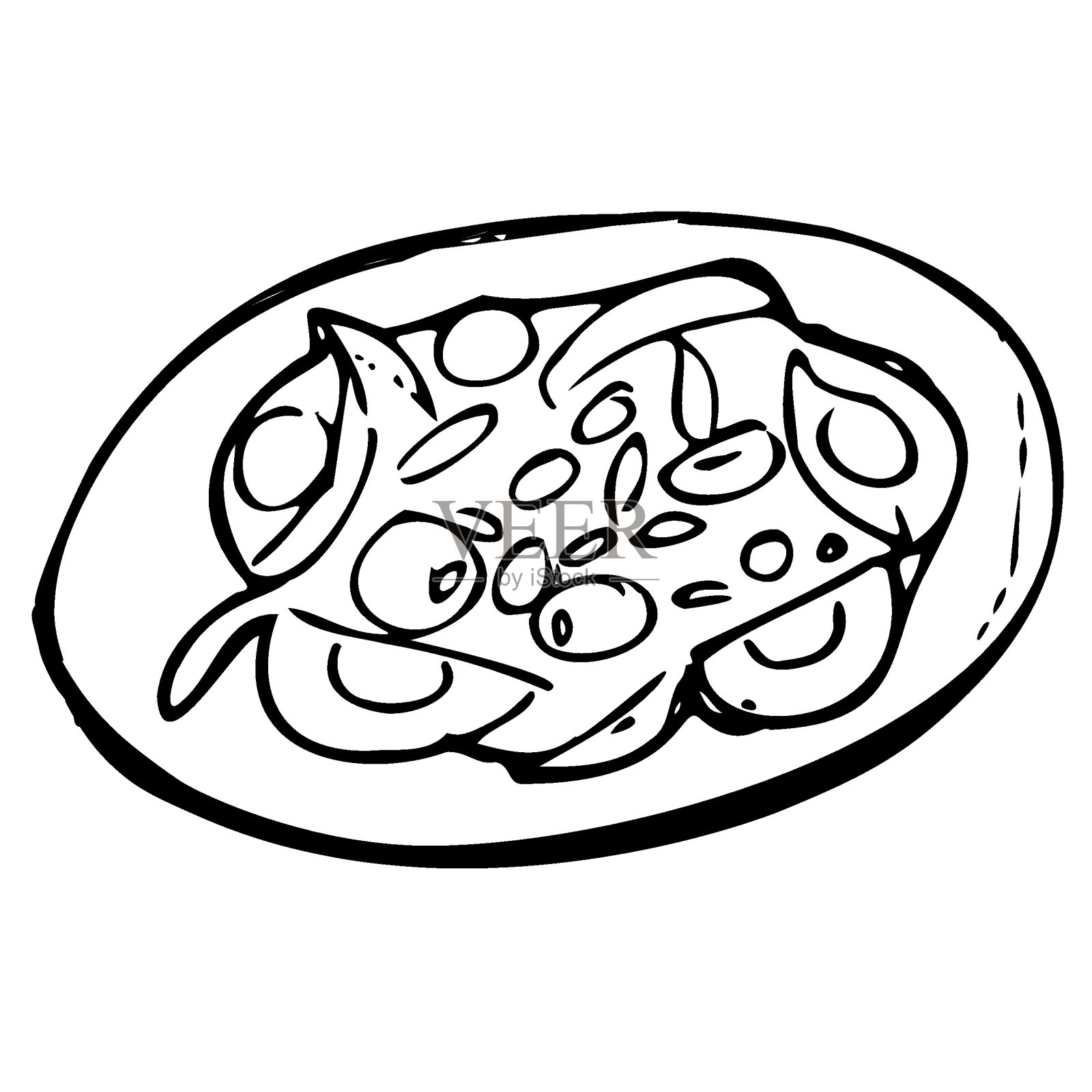 土耳其美食，美食，甜点茶。土耳其食品糕点，甜点果仁蜜饼，喜悦lokum，传统土耳其语，涂鸦插图。插画图片素材