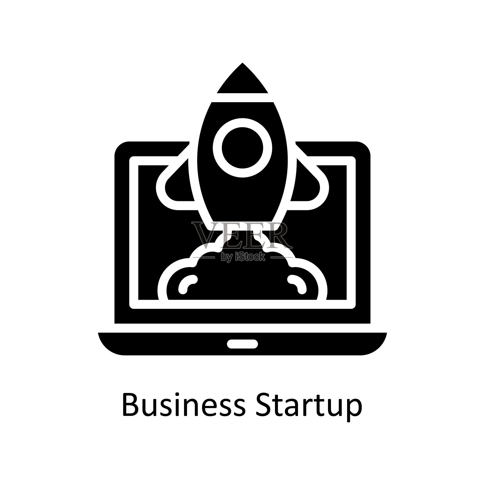 创业矢量固体图标设计插图。商业和金融符号在白色背景EPS 10文件插画图片素材