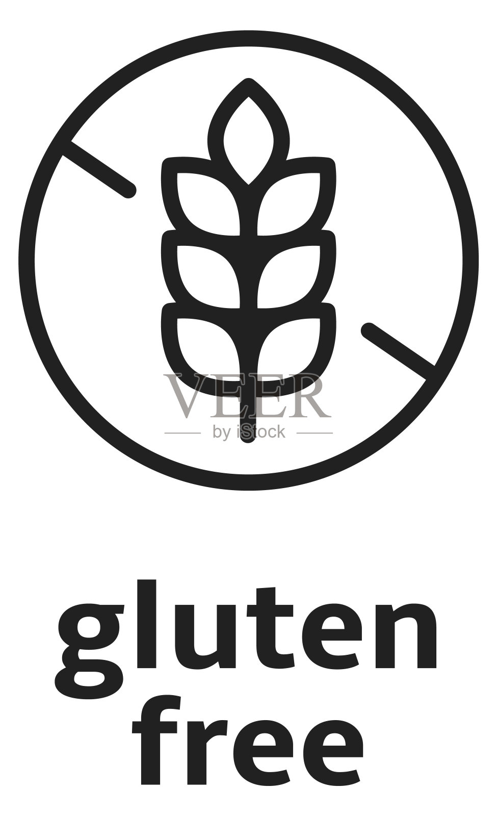 无麸质图标。健康产品线性标签插画图片素材