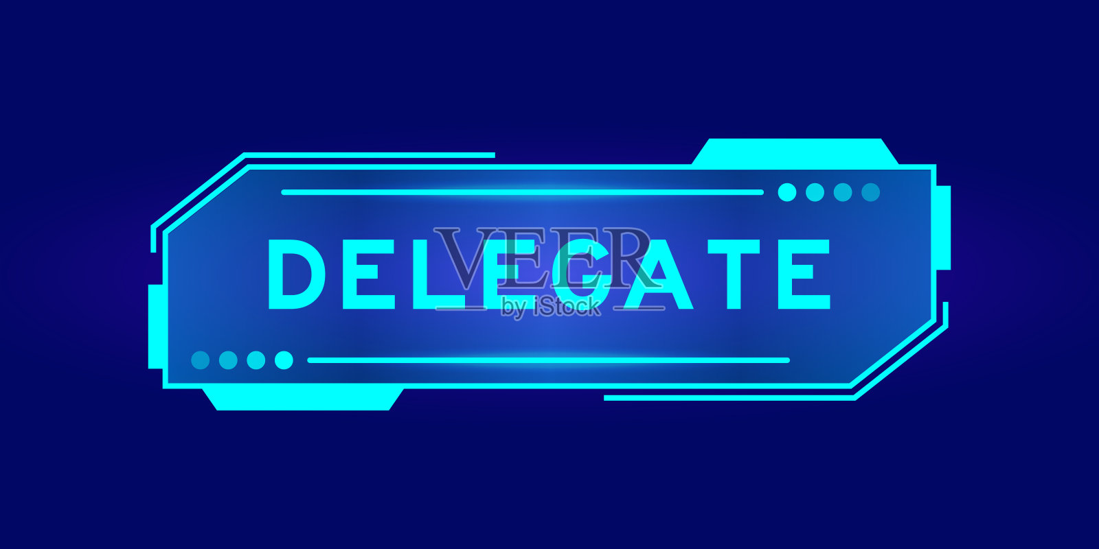 未来的hud横幅，有文字代表在用户界面屏幕上的蓝色背景插画图片素材