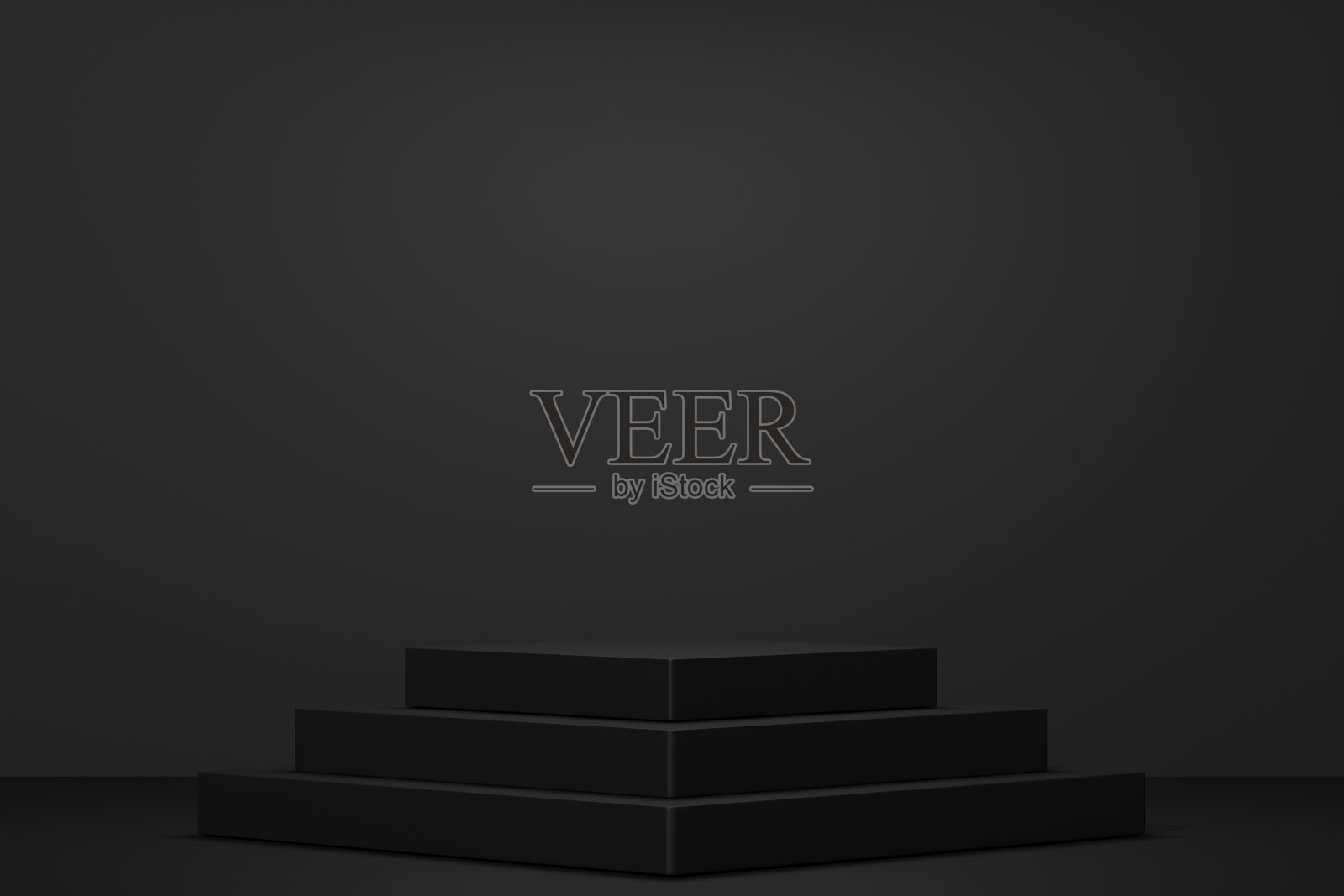 黑色空讲台空白产品货架站立背景。3 d渲染。照片摄影图片