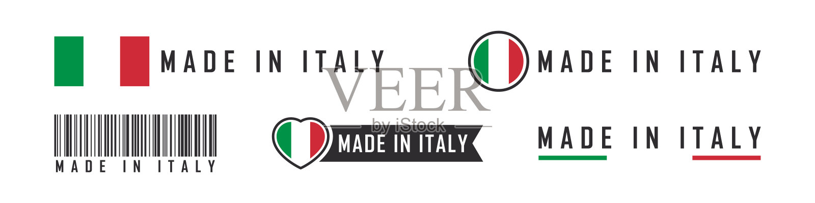 意大利制造标志或标签。意大利产品标志。矢量图插画图片素材