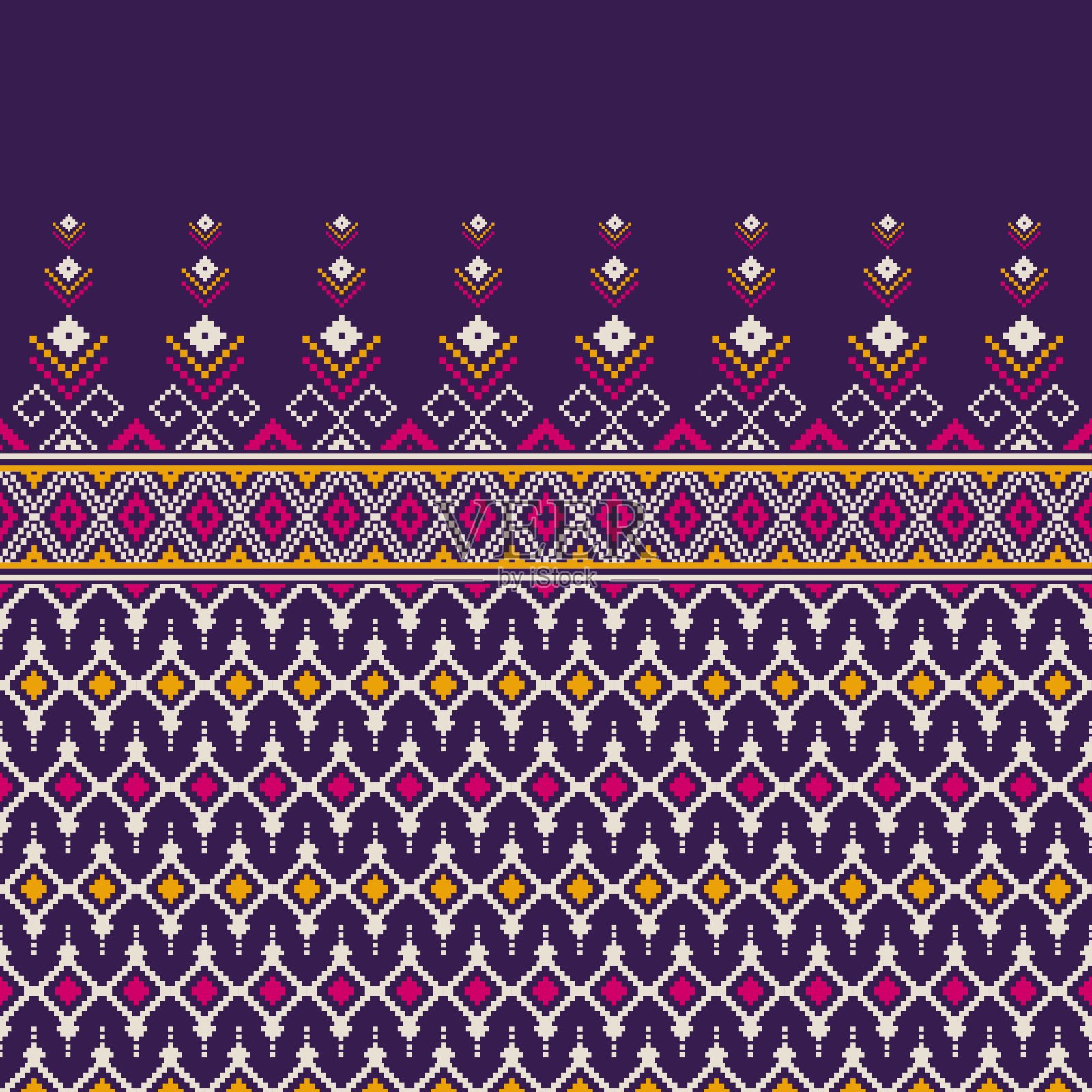 民族边界色彩斑斓的图案。插画图片素材