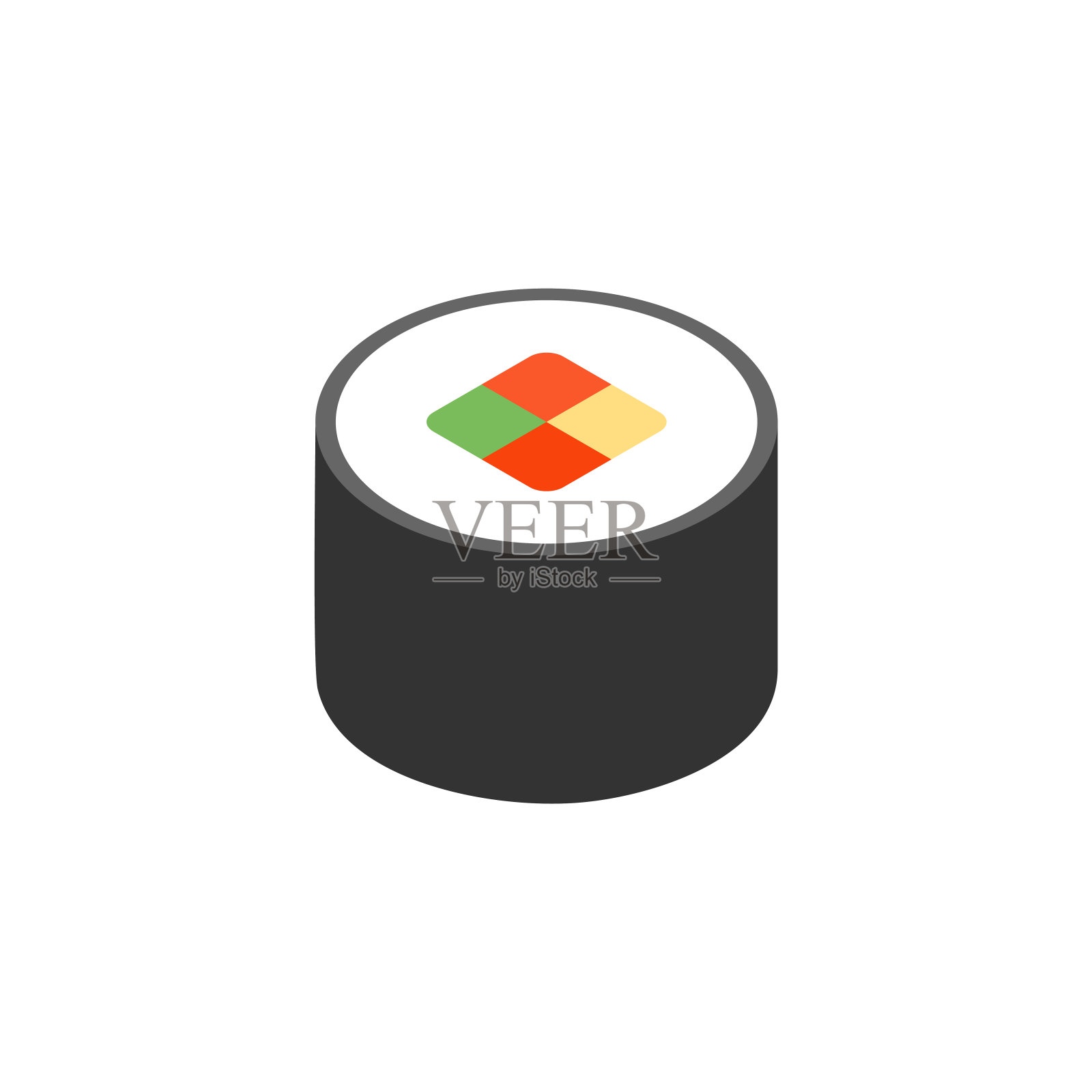 孤立的寿司卷。传统的日本食物。矢量图插画图片素材