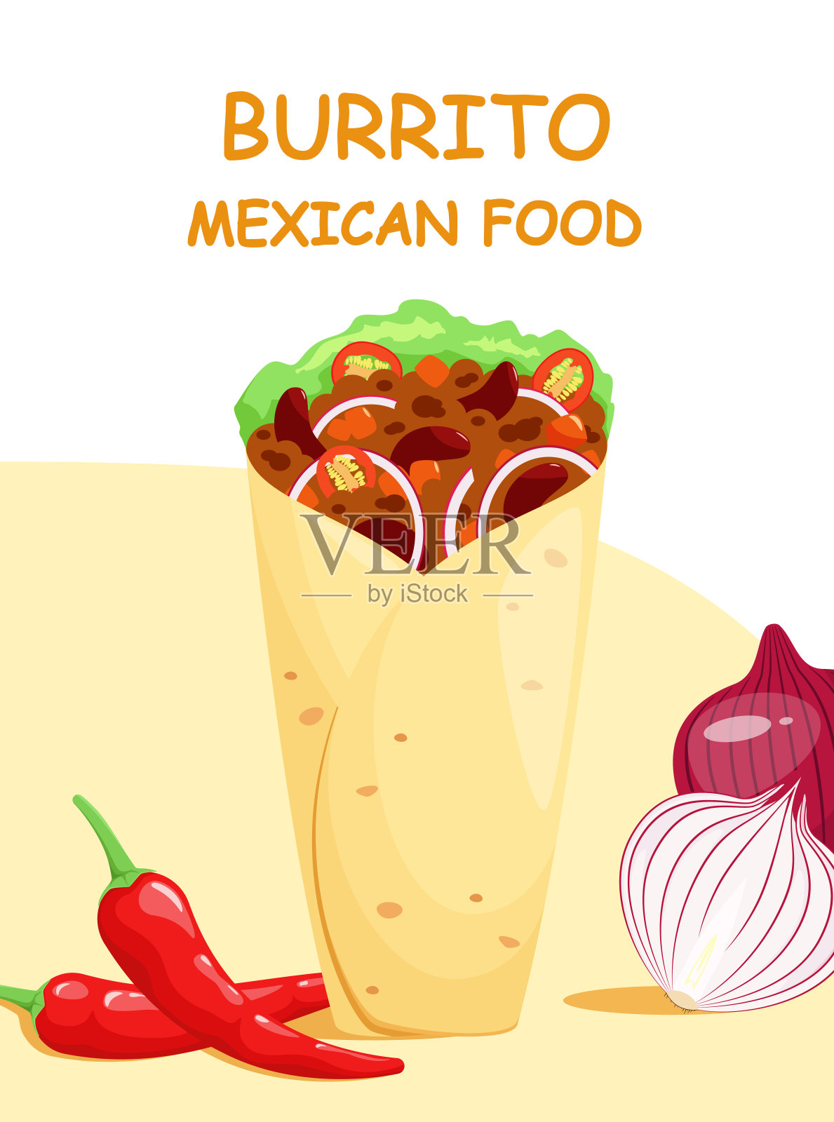 卷饼。插画图片素材